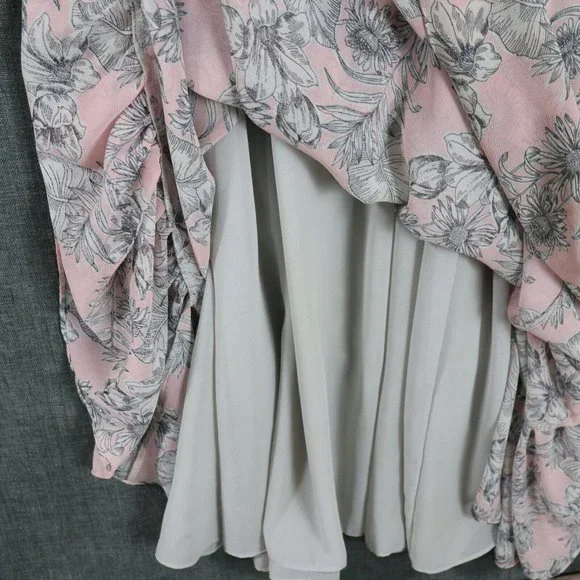 Misa Los Angeles Dress Womens M Smocked Blouson Pink Boho Chic Midi - Picture 9 of 16